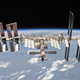 The ISS in low Earth orbit.